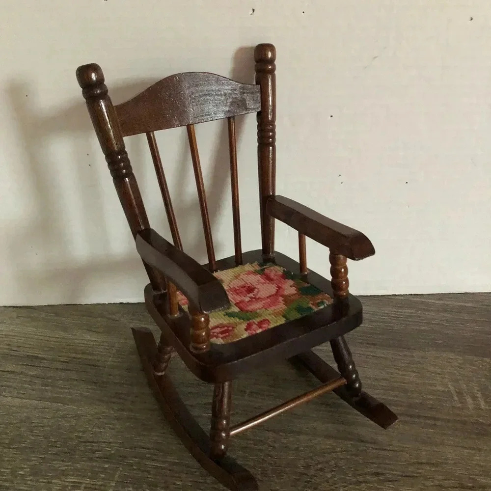 Vtg Doll Rocking Chair